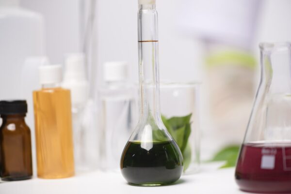 Healthcare creme production in laboratory. Creme products in lab. Healthcare industry.